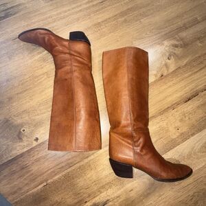 VTG Walter Steiger Tall Brown Boot Lizard Embossed Leather Sz 40 9 Luxury